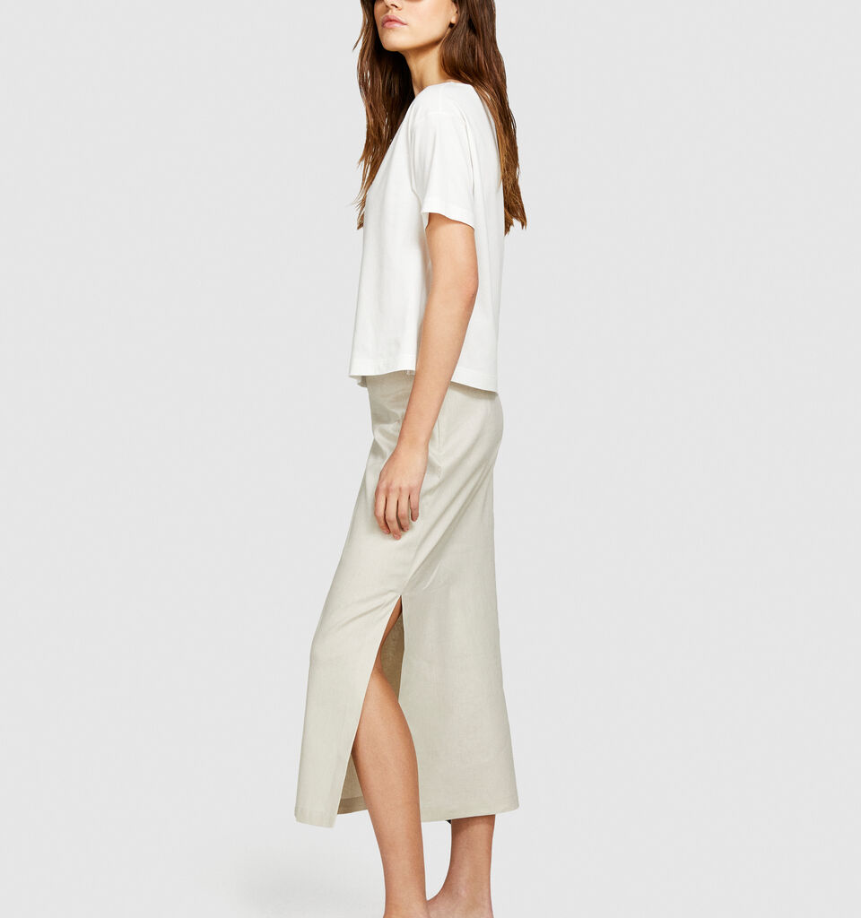 T-shirt with boat neck - women's short sleeve t-shirts - Creamy White | Sisley image number 2